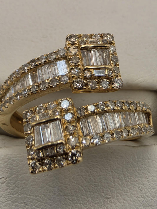 14K Yellow Gold 0.94 CT Natural Diamond Statement Ring Size 7 3.6g