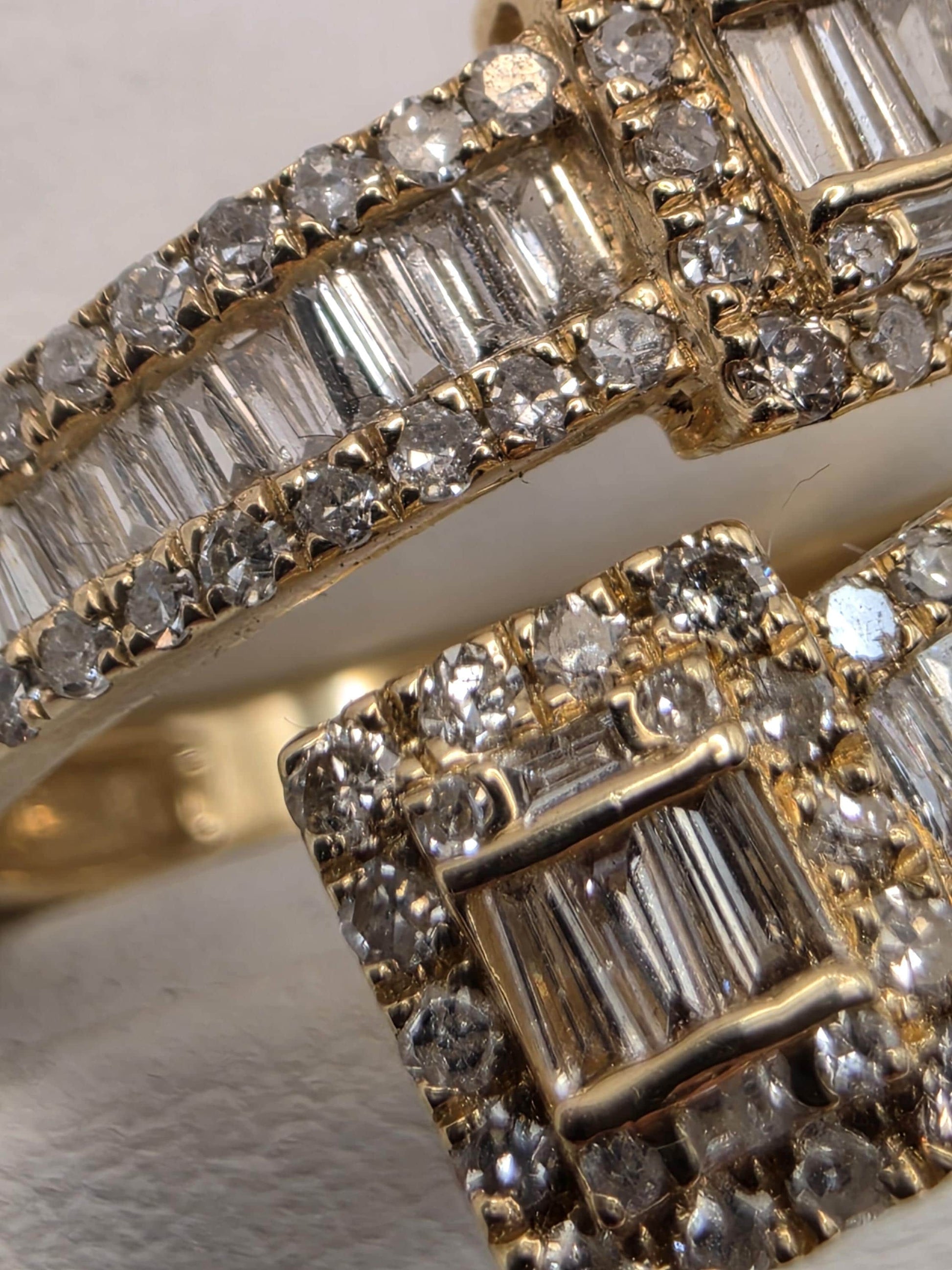 14K Yellow Gold 0.94 CT Natural Diamond Statement Ring Size 7 3.6g Solid Gold Statement Fine Jewelry Gift