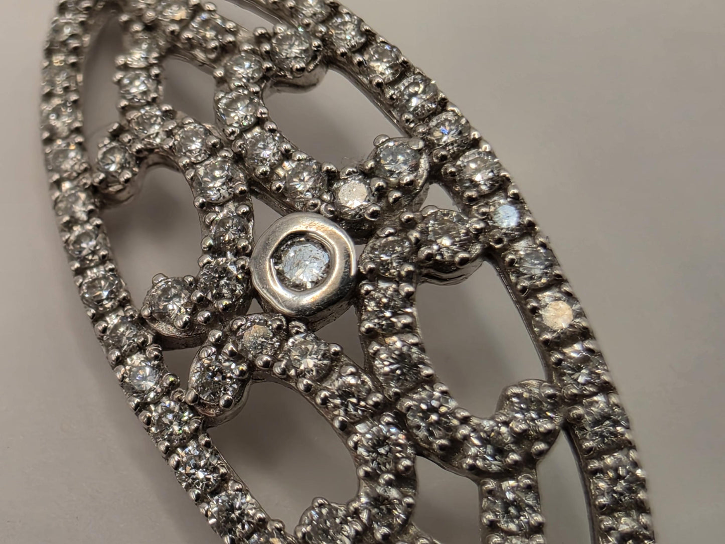 14K White Gold 0.25 CT Natural Diamond Filigree Bracelet 7 Inch 2.1g Solid Gold Fine Jewelry Gift for Her