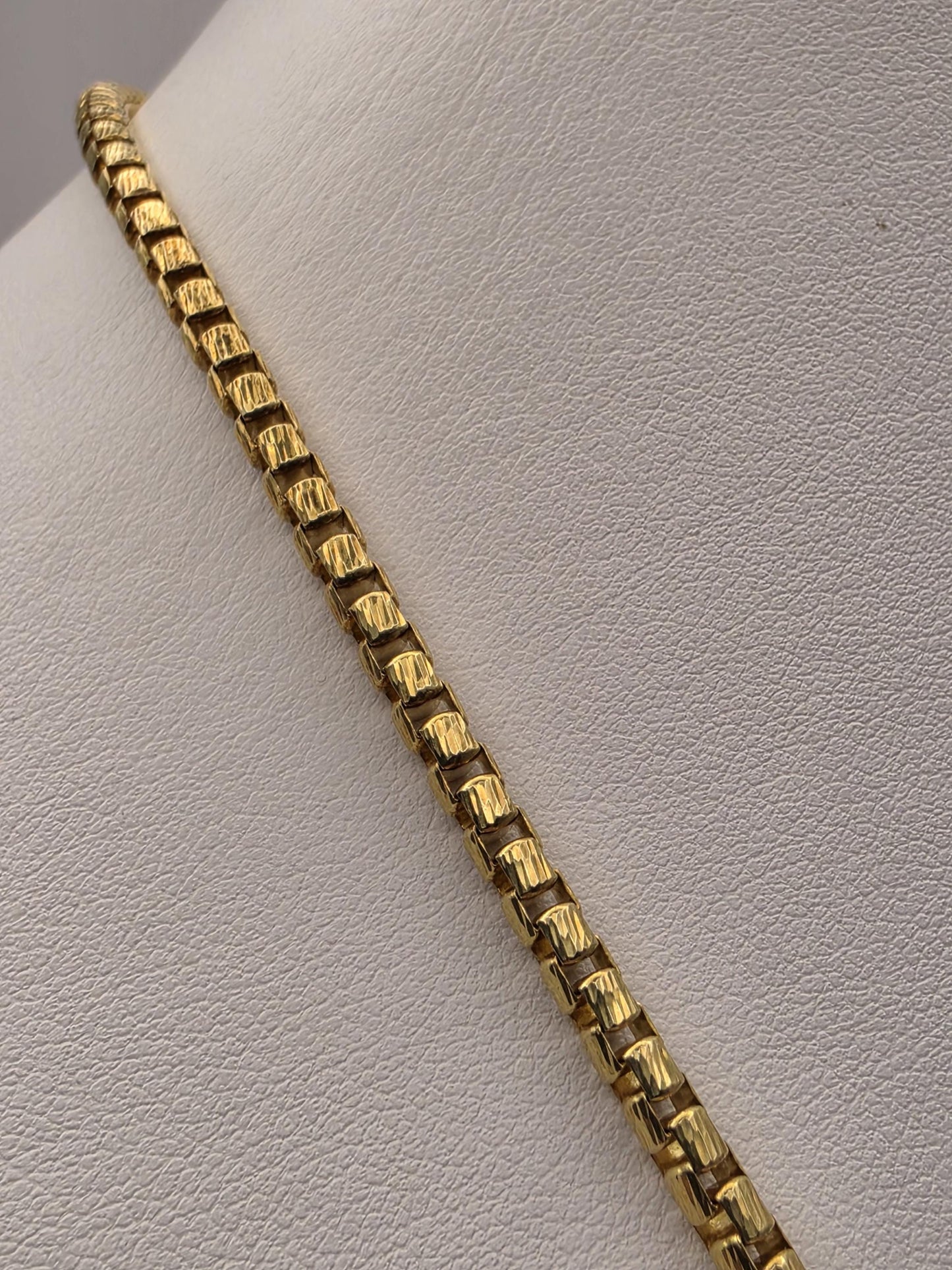 Gold Plated Sterling Silver Box Chain 22" 3.2mm 26g