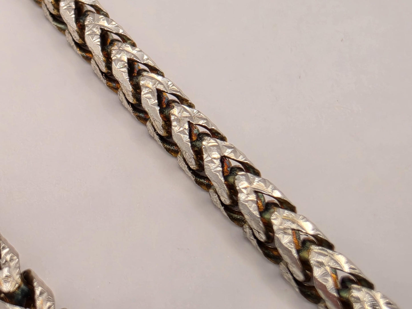 Two Tone Gold Plated Sterling Silver Franco Chain Necklace 22 Inch 2.3mm 14.4 Grams Unisex Jewelry