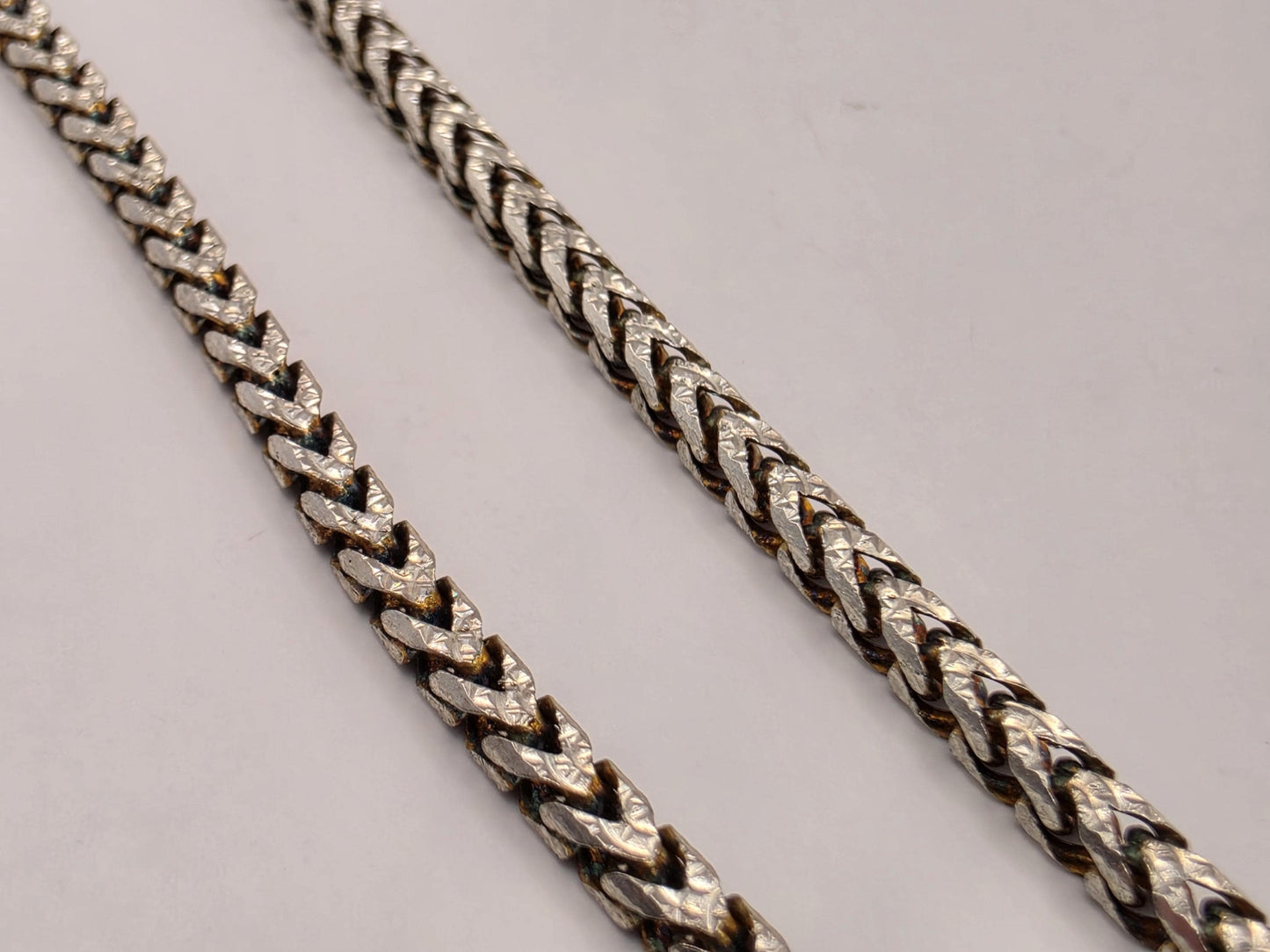 Two Tone Gold Plated Sterling Silver Franco Chain Necklace 22 Inch 2.3mm 14.4 Grams Unisex Jewelry