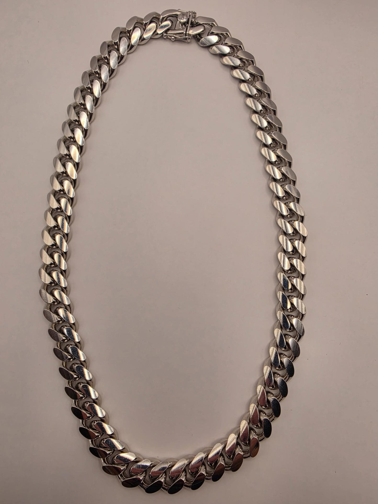 Extra Heavy Sterling Silver Cuban Link Chain 20 Inch 12.8mm Mens 196.1 Grams Solid Curb Necklace Box Clasp Statement