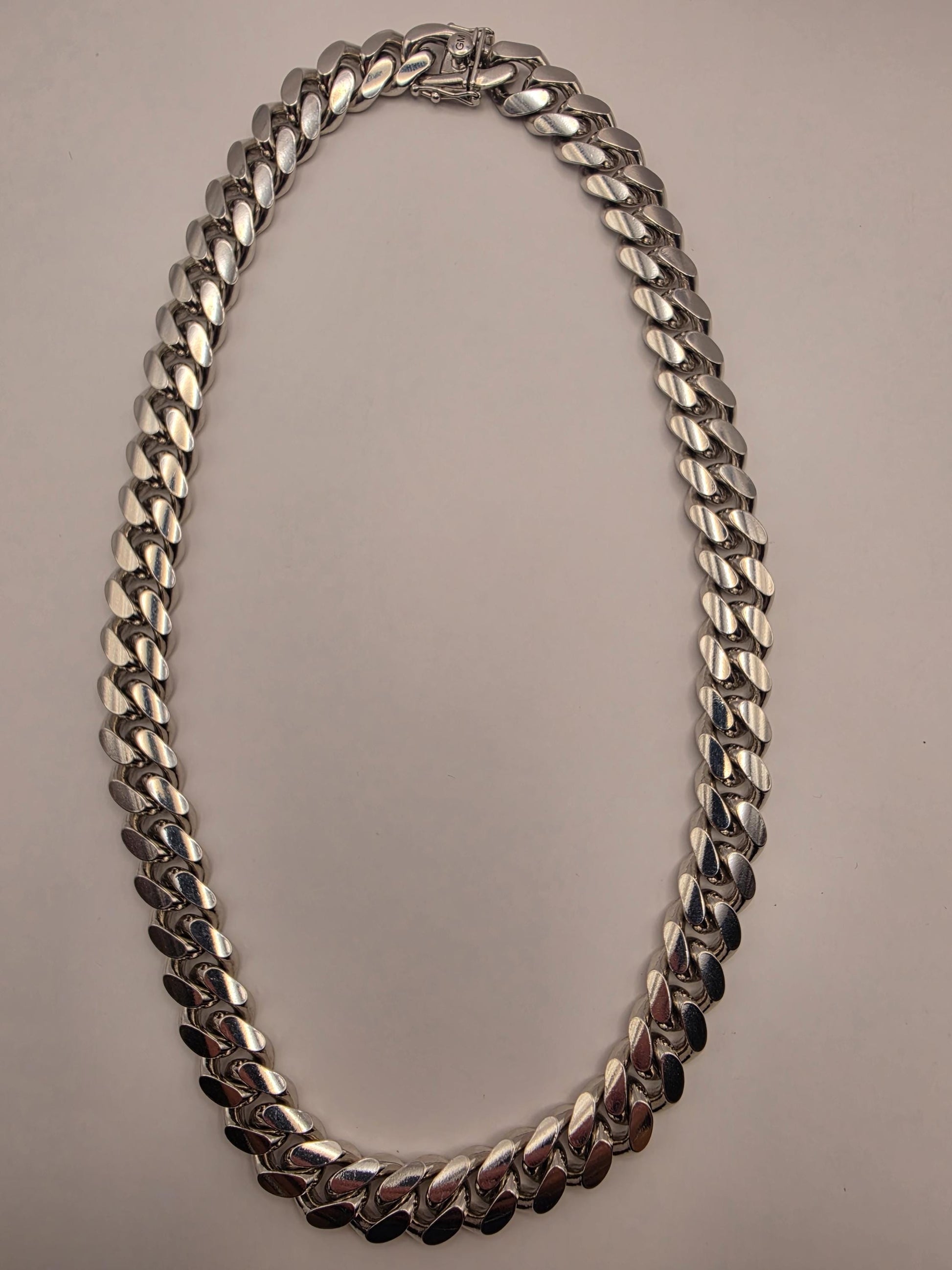 Extra Heavy Sterling Silver Cuban Link Chain 20 Inch 12.8mm Mens 196.1 Grams Solid Curb Necklace Box Clasp Statement