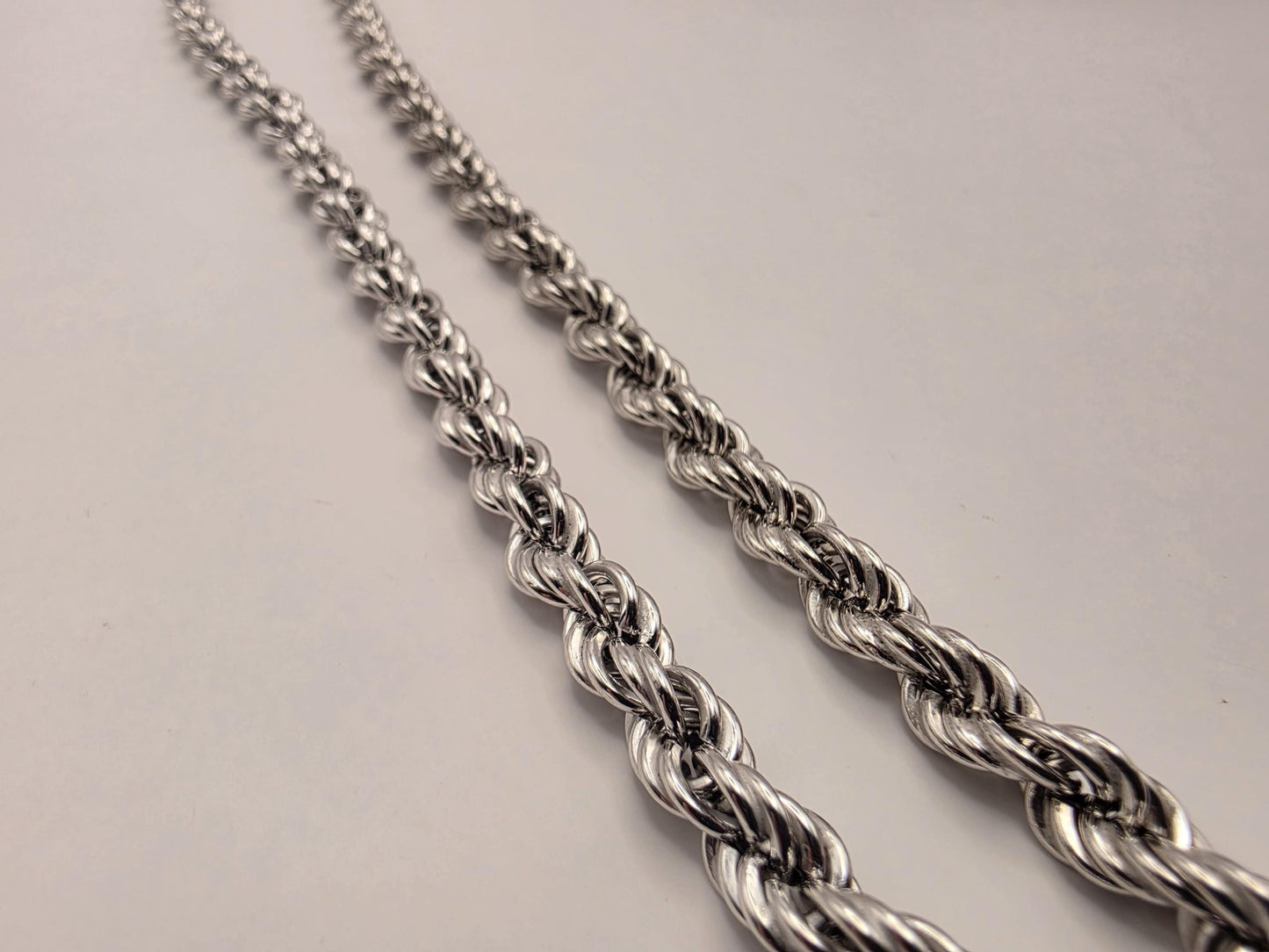 Sterling Silver Rope Chain Necklace 24 Inch 6mm 27.9 Grams Long Twisted Mens Unisex Statement Jewelry Gift for Him