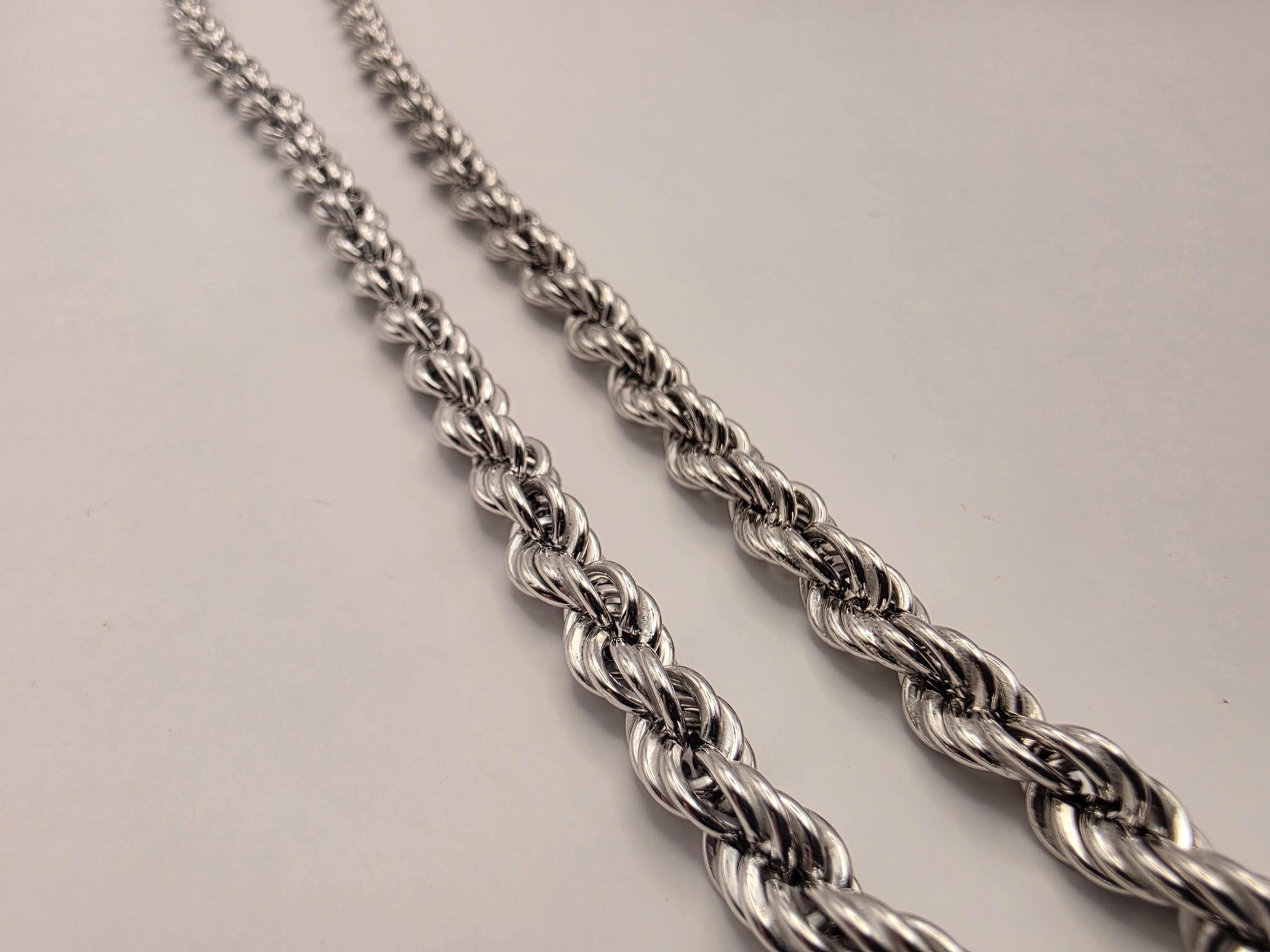 Sterling Silver Rope Chain Necklace 24 Inch 6mm 27.9 Grams Long Twisted Mens Unisex Statement Jewelry Gift for Him