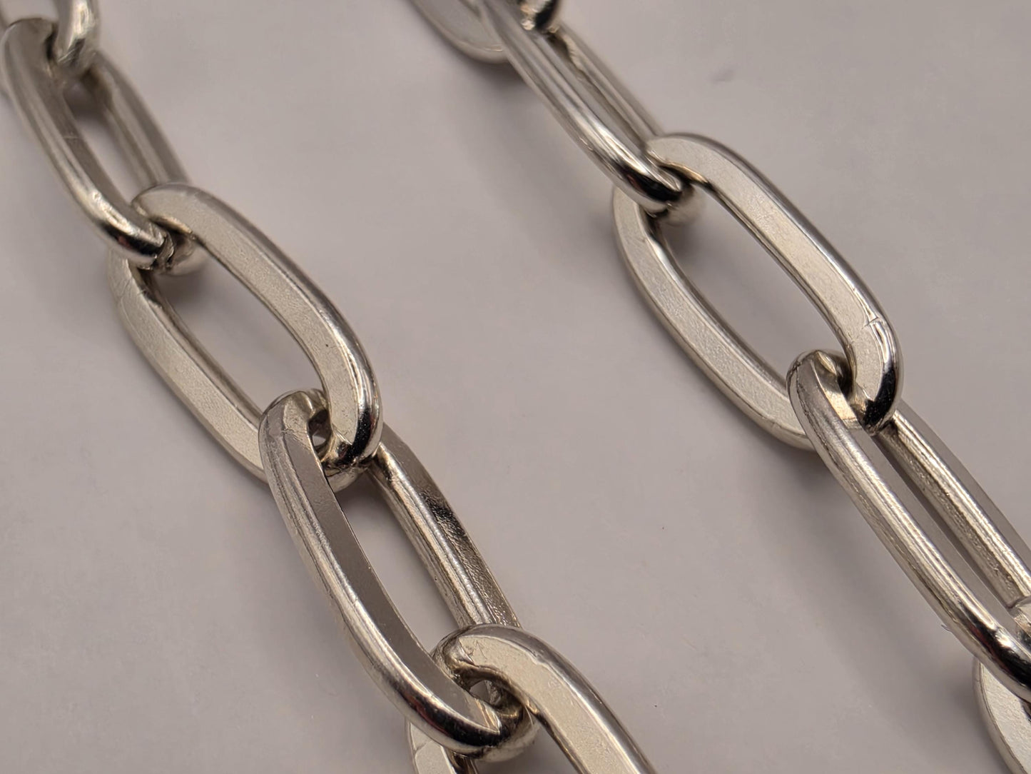 Sterling Silver Paperclip Chain Necklace 20 Inch 5.72mm 24.6 Grams Wide Elongated Link Unisex Statement Jewelry Gift