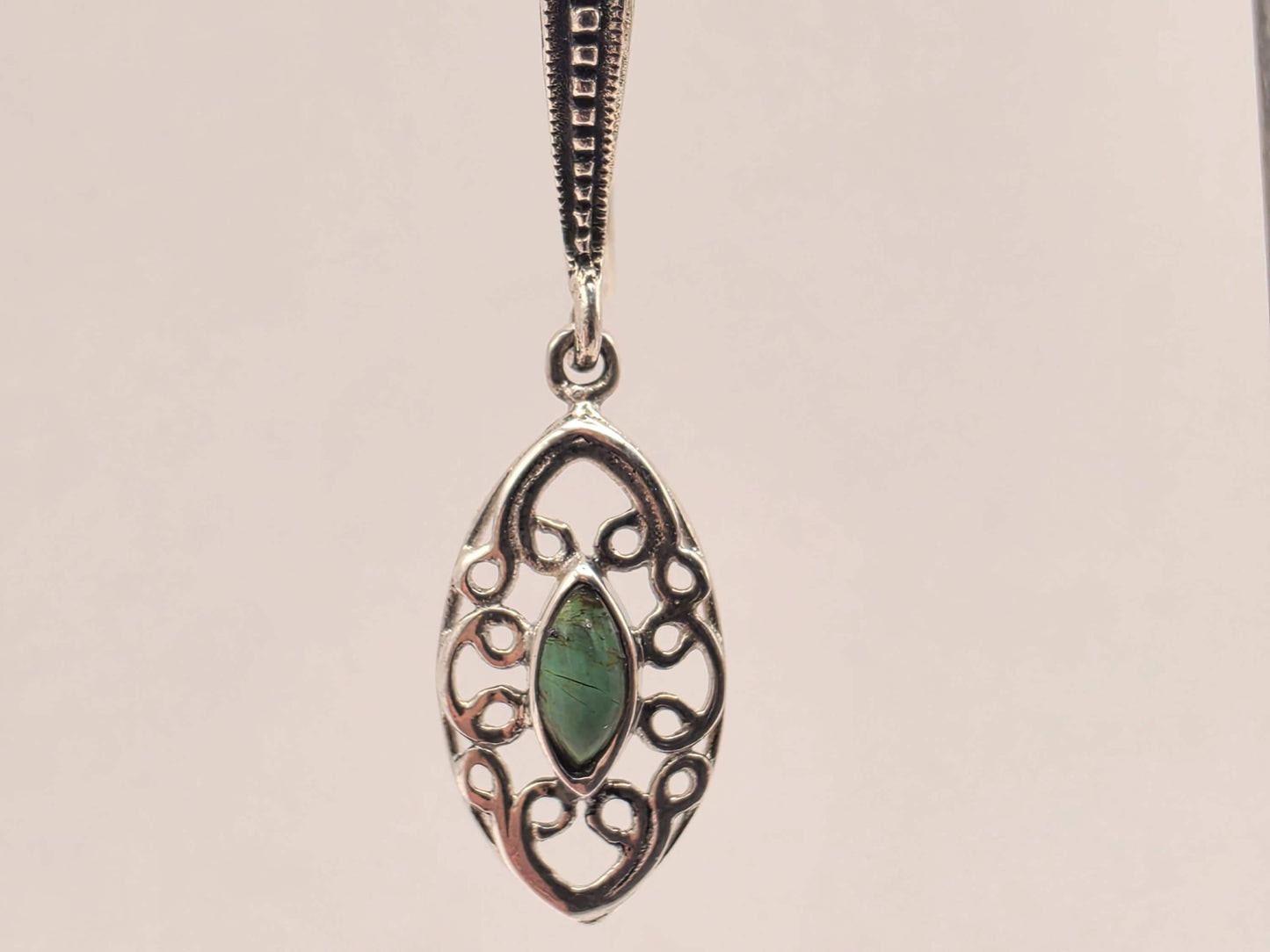 Genuine Turquoise Filigree Drop Earrings 925 Sterling Silver 32mm Marquise Dangle Lightweight Southwest Gift for Her