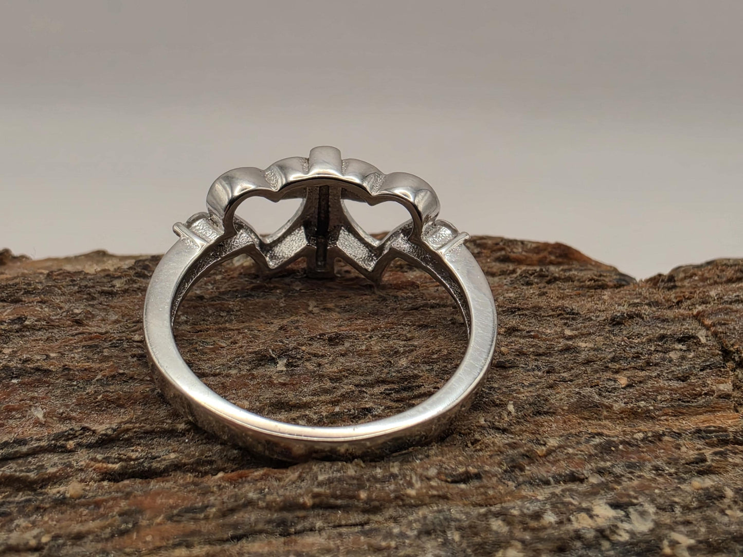 Sterling Silver Cross and Heart Ring Size 6 CZ Accent Christian Faith Love Symbol 2.2 Grams Gift for Her