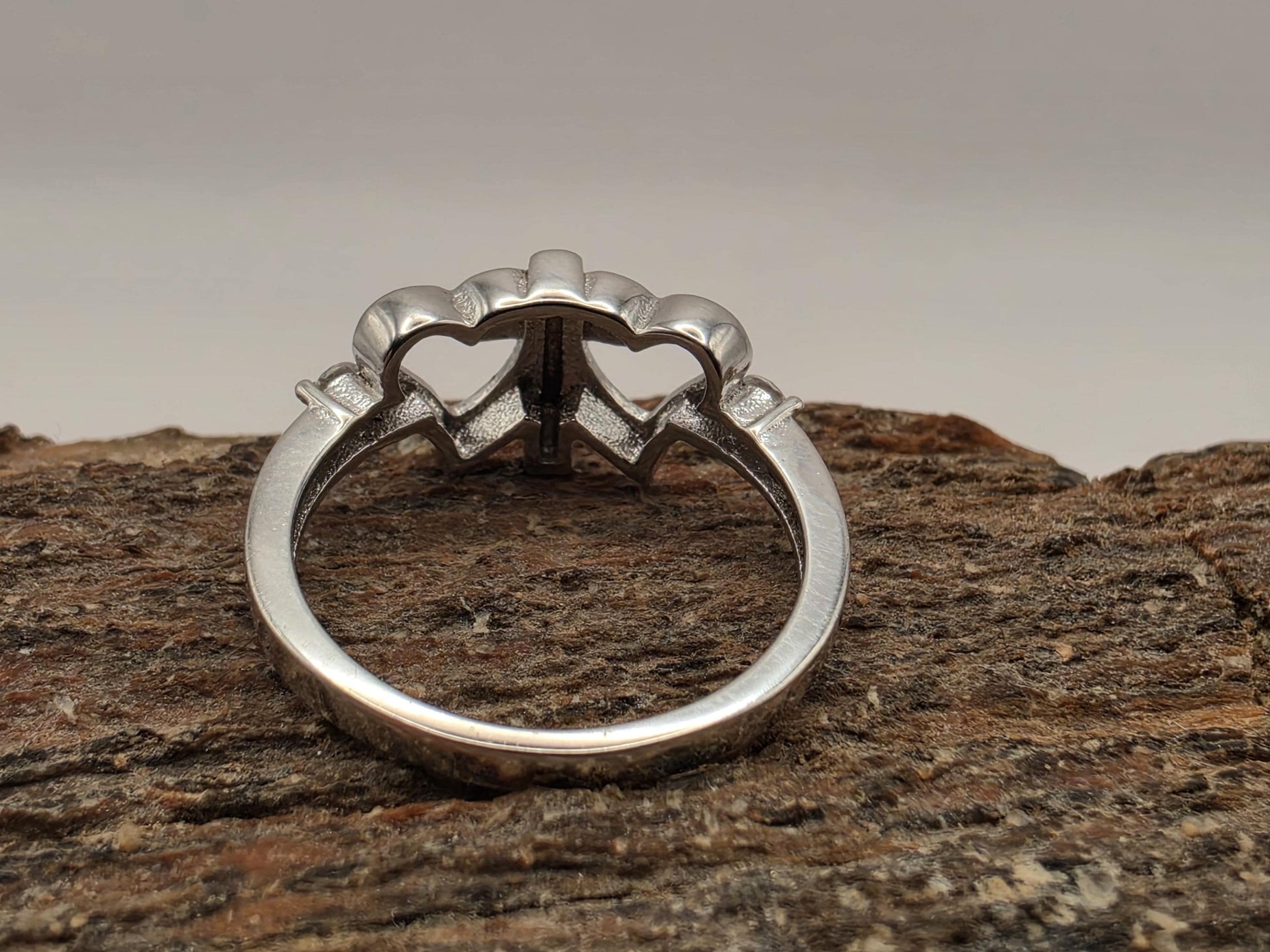 Sterling Silver Cross and Heart Ring Size 6 CZ Accent Christian Faith Love Symbol 2.2 Grams Gift for Her