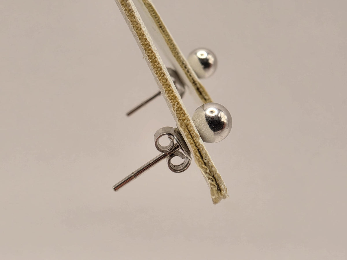14K White Gold Petite Ball Stud Earrings, 0.125 Inch, 0.6g Minimalist Fine Jewelry