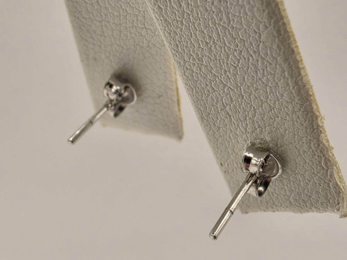 14K White Gold Petite Ball Stud Earrings, 0.125 Inch, 0.6g Minimalist Fine Jewelry