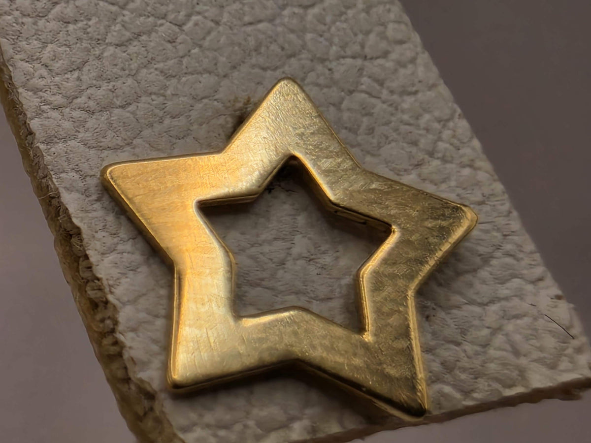 18K Yellow Gold Open Star Stud Earrings, 0.375 Inch, 0.8g Celestial Fine Jewelry