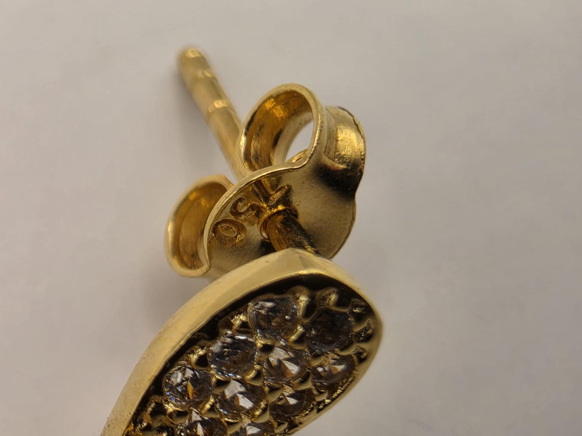 18K Yellow Gold Yellow Sapphire Drop Earrings, Lab-Grown Diamond Halo, 3.6g Fine Jewelry