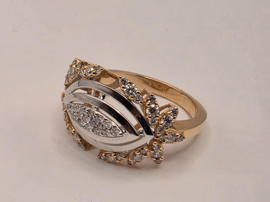 18K Yellow Gold Natural Diamond Evil Eye Statement Ring Size 7 5.79g Solid Gold Protection Amulet Fine Jewelry