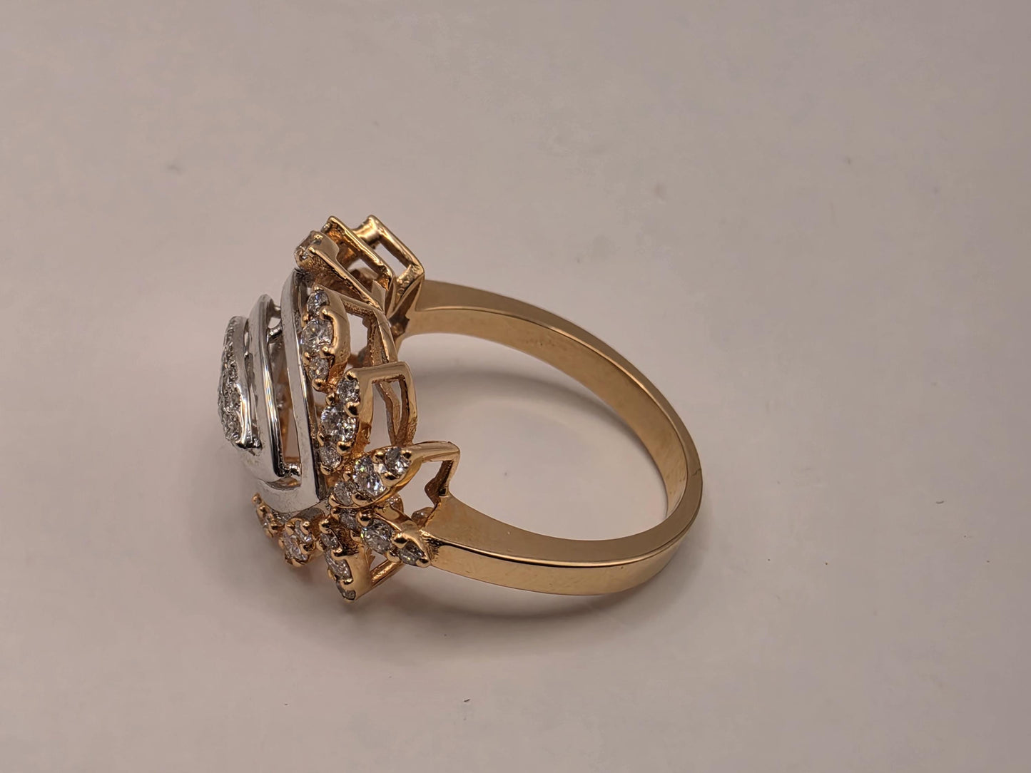 18K Yellow Gold Natural Diamond Evil Eye Statement Ring Size 7 5.79g Solid Gold Protection Amulet Fine Jewelry