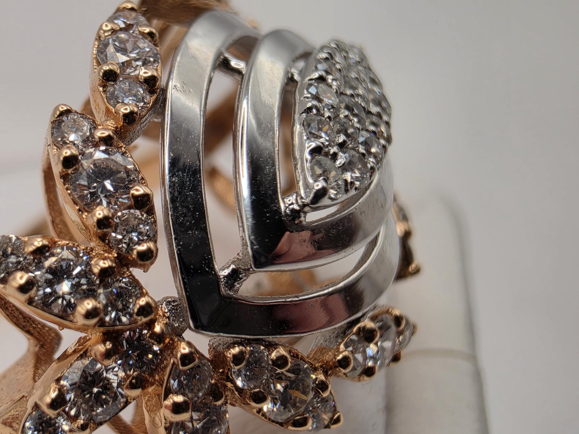 18K Yellow Gold Natural Diamond Evil Eye Statement Ring Size 7 5.79g Solid Gold Protection Amulet Fine Jewelry