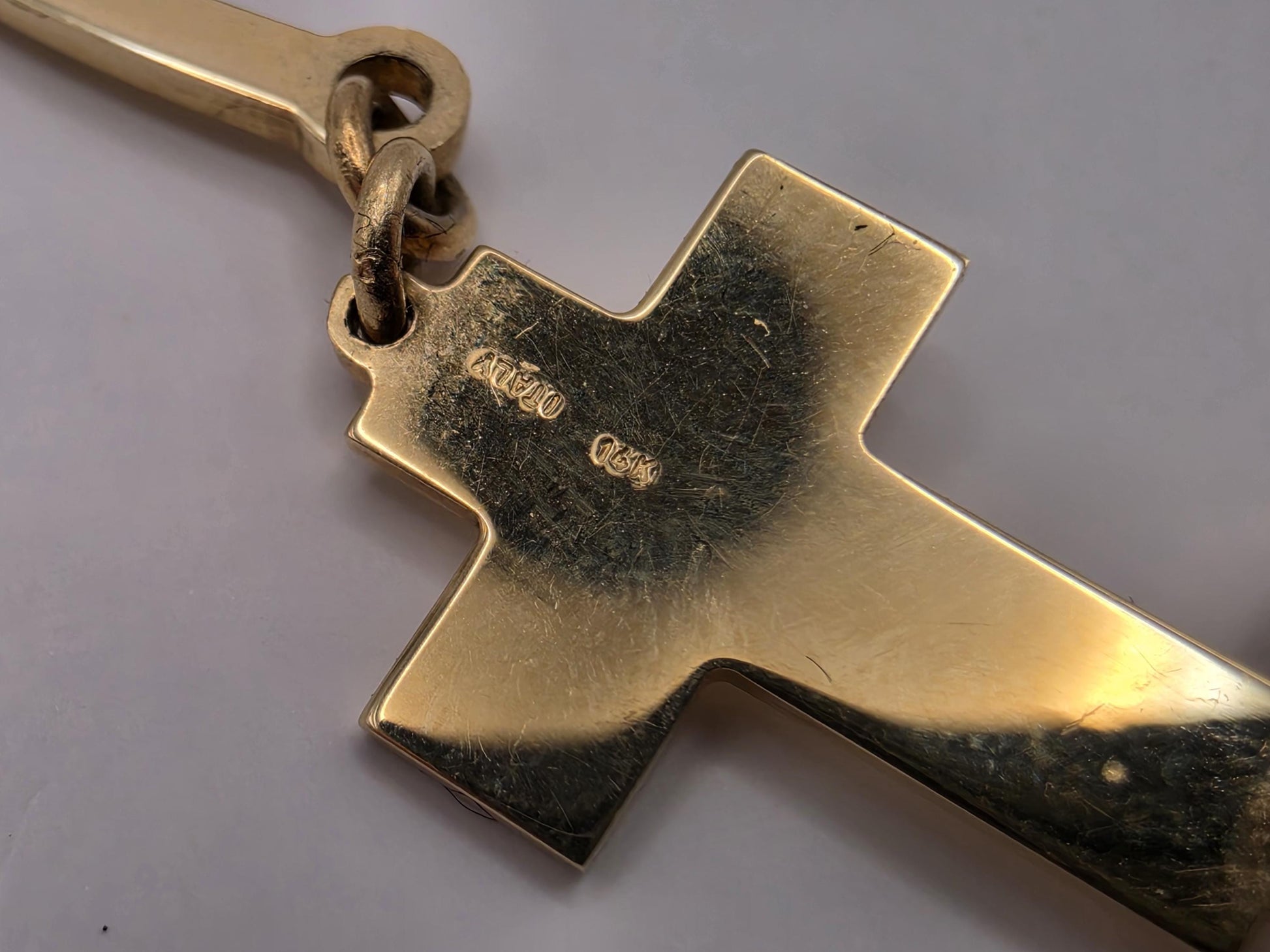 14K Yellow Gold Cross Bar Bracelet Adjustable 6.5 Inch 6.5 Inch adjustable 7.3g Solid Gold Religious Fine Jewelry Gift
