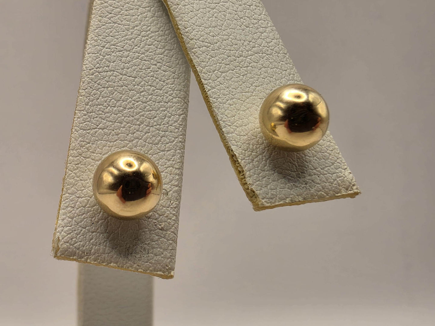 14K Yellow Gold Polished Ball Stud Earrings 0.25 Inch 1.3g Solid Gold Fine Jewelry Gift for Her