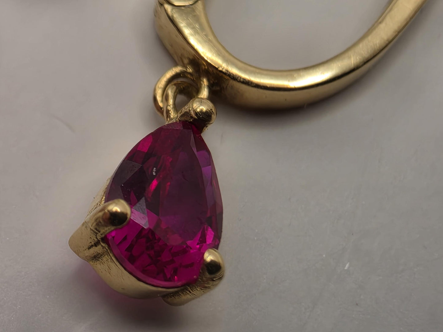18K Yellow Gold Ruby Drop Earrings 0.75 x 0.25 Inch 2.3g Solid Gold Fine Jewelry Gift for Her