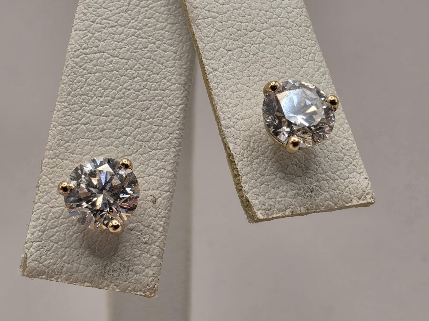 14K Yellow Gold CZ Solitaire Stud Earrings 0.25 Inch 1g Cubic Zirconia Solid Gold Fine Jewelry Gift for Her