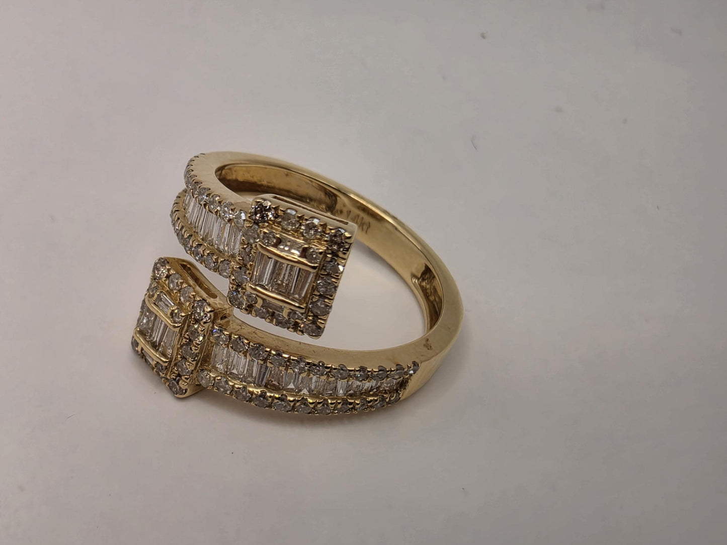 14K Yellow Gold 0.94 CT Natural Diamond Statement Ring Size 7 3.6g Solid Gold Statement Fine Jewelry Gift