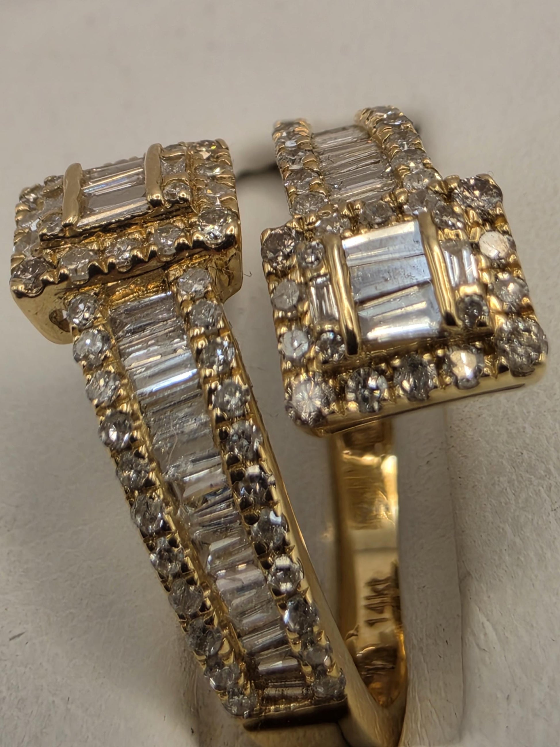 14K Yellow Gold 0.94 CT Natural Diamond Statement Ring Size 7 3.6g Solid Gold Statement Fine Jewelry Gift