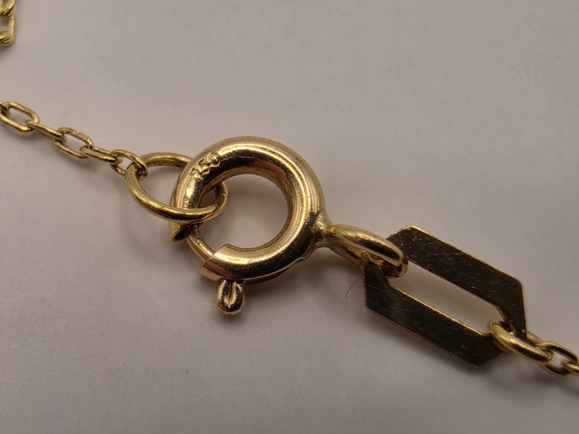 18K Yellow Gold Black Enamel Lab Diamond Evil Eye Necklace 16.5 Inch 2.3g Solid Gold Protection Amulet Fine Jewelry