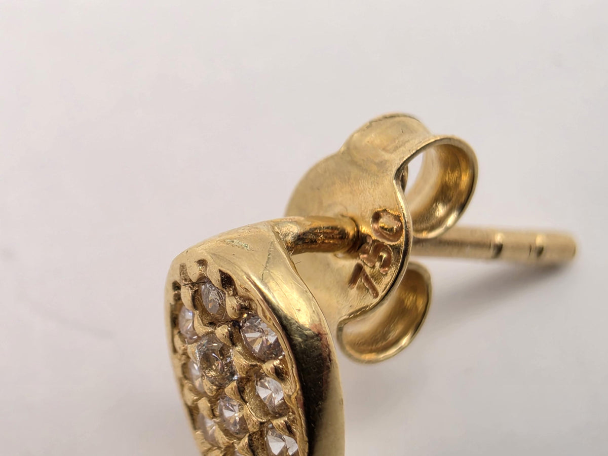 18K Yellow Gold Oval Clear Stone Drop Earrings, Lab-Grown Diamond Double Halo, 4.3g Fine Jewelry