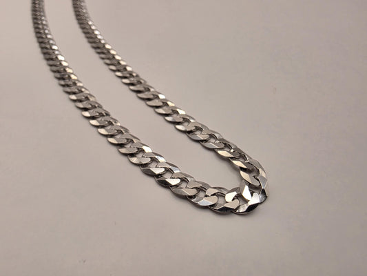 Sterling Silver Curb Link Necklace | 24 Inch 5mm Cuban Chain