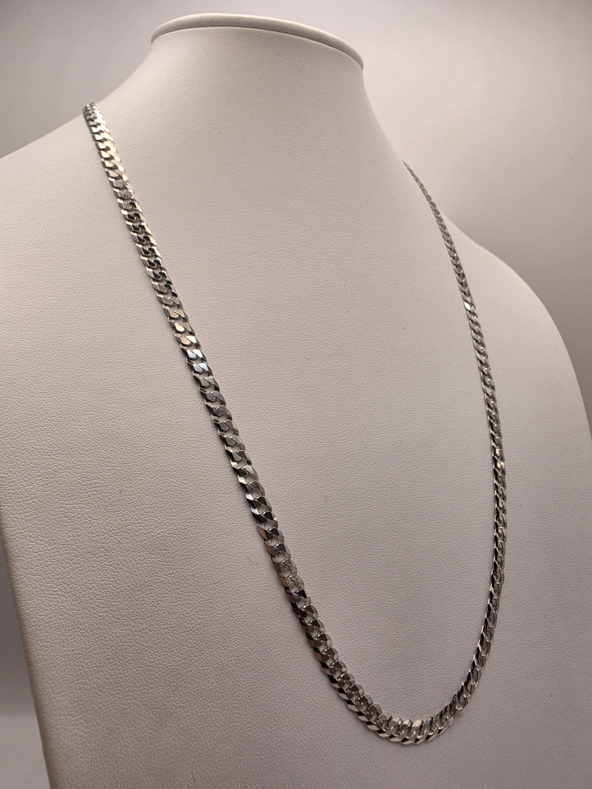 Sterling Silver Curb Link Necklace | 24 Inch 5mm Cuban Chain