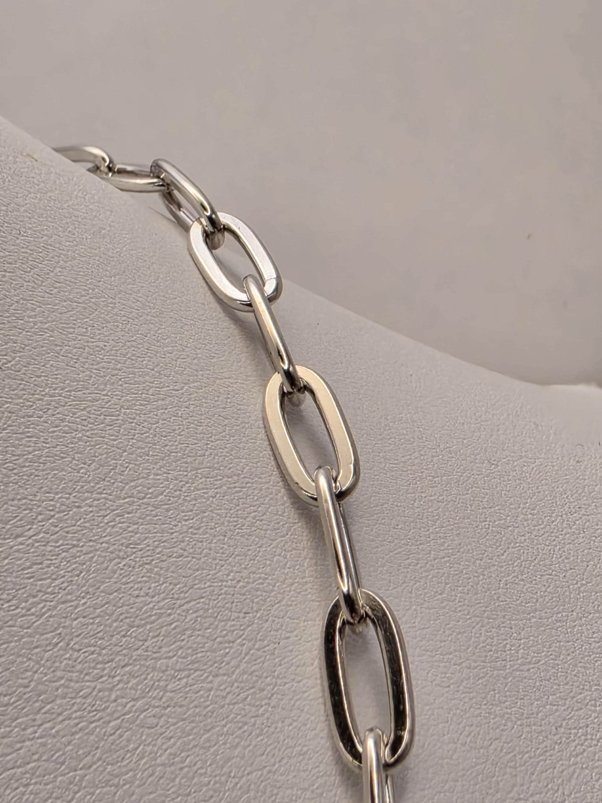 Sterling Silver Elongated Paperclip Necklace | 18 Inch 6mm Link Chain