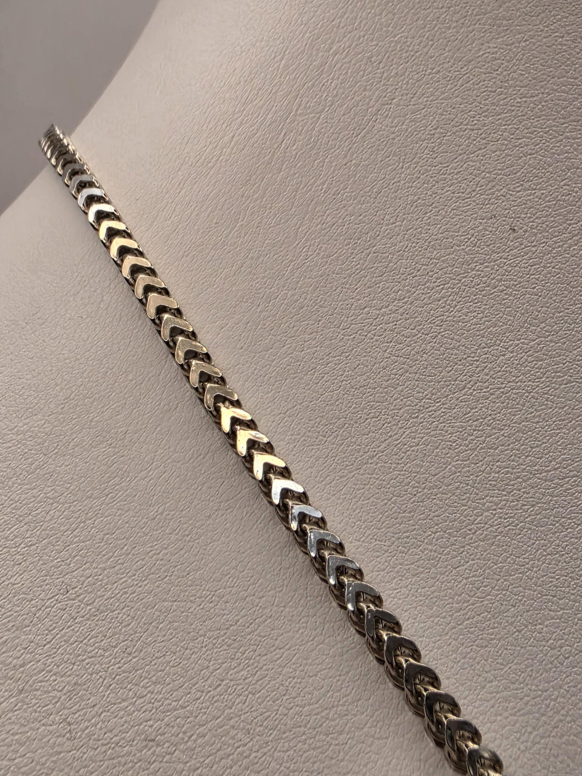 Sterling Silver Franco Chain Necklace | 20 Inch Chevron Woven Link, 9.9g