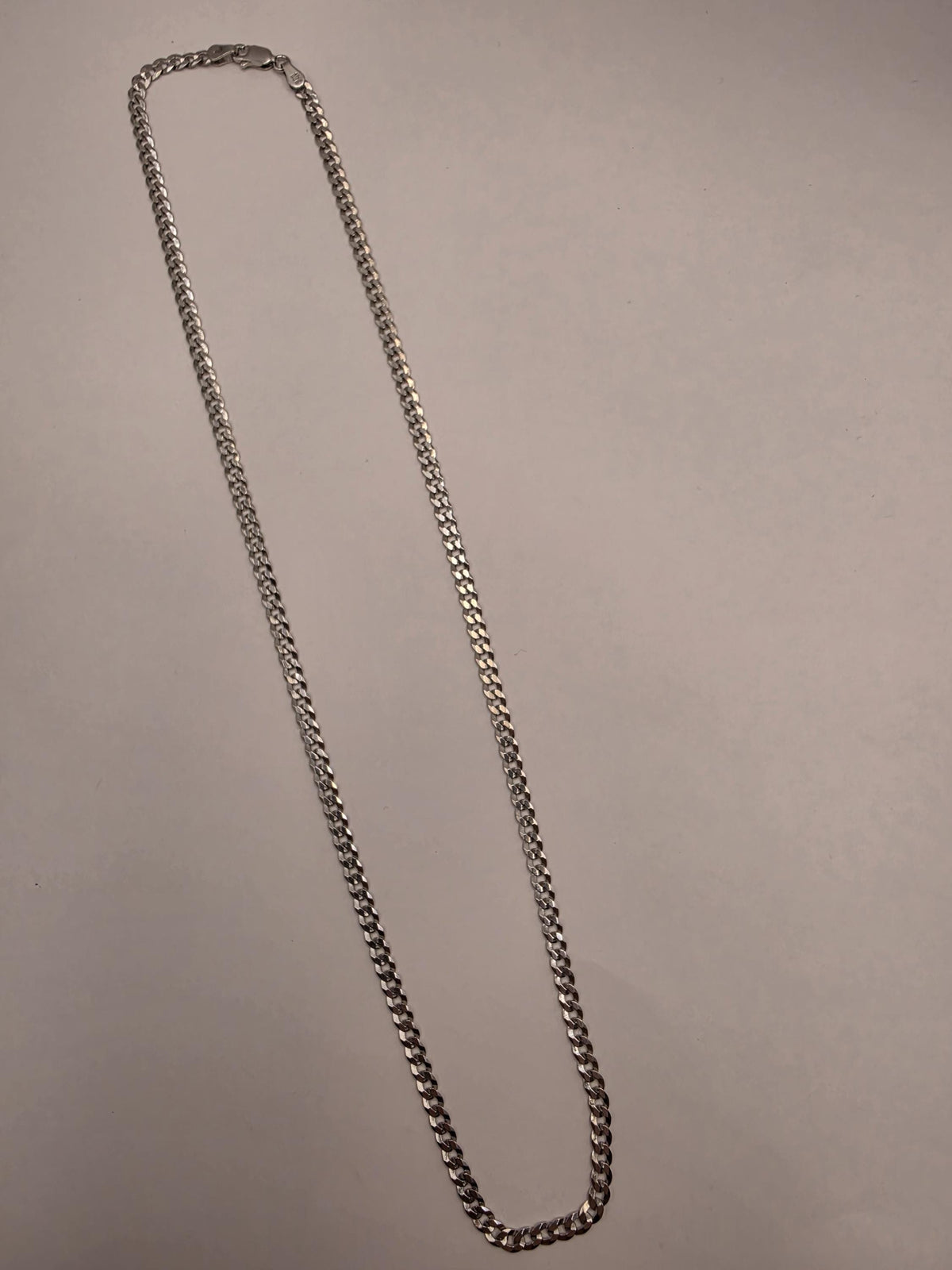 Sterling Silver Curb Chain Necklace | 20 Inch 4mm Link Chain