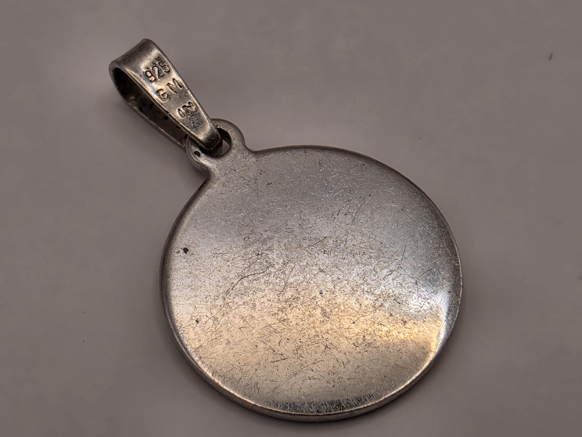 Sterling Silver Saint Francis Medal Pendant | Round Catholic Religious Charm