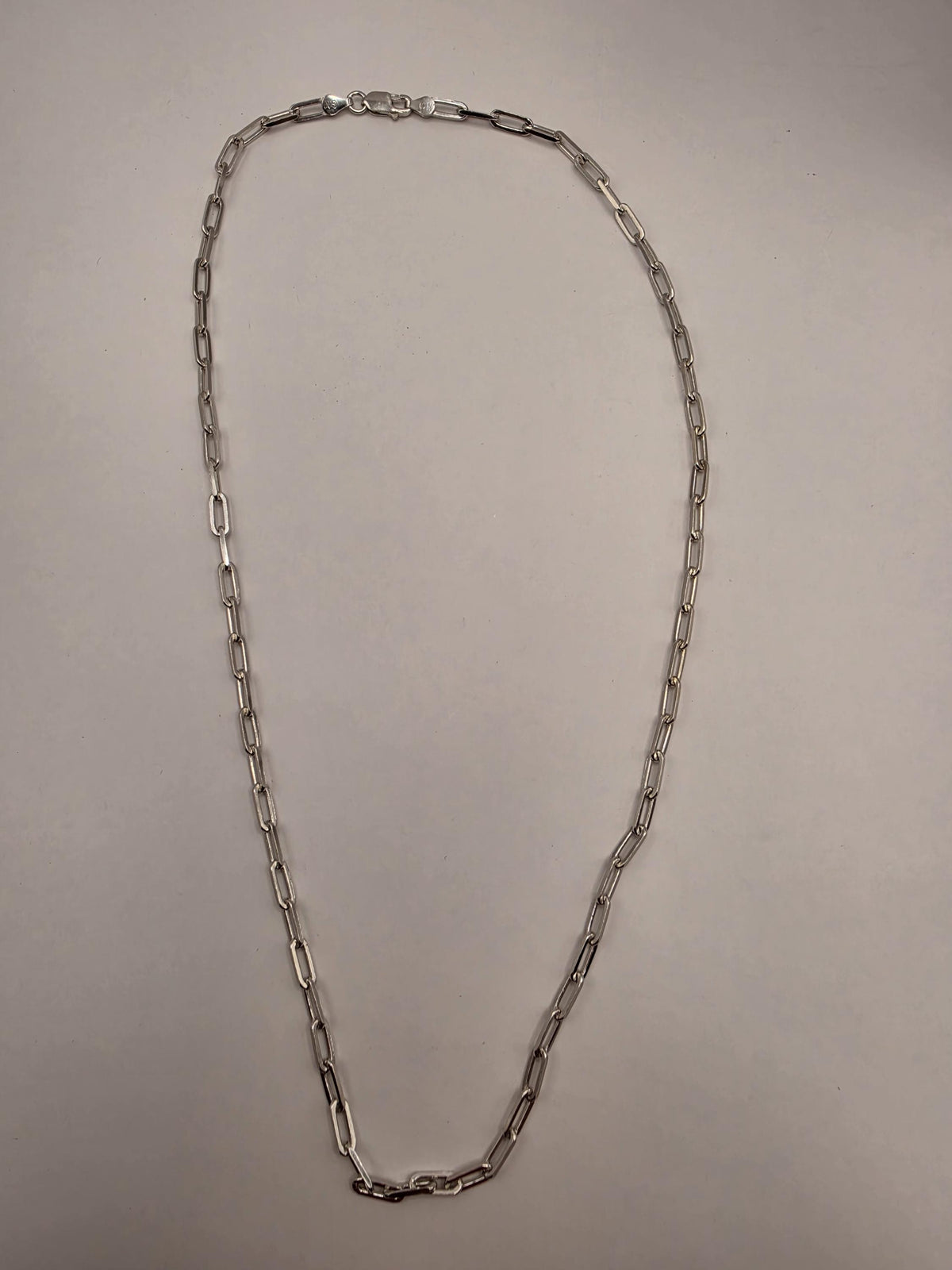Sterling Silver Paperclip Chain Necklace, 22 Inch, 3.75mm Elongated Links