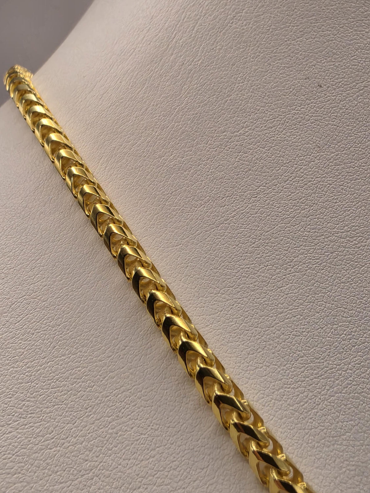 Gold Plated Sterling Silver Franco Necklace, 22 Inch, 4mm, 37.9g