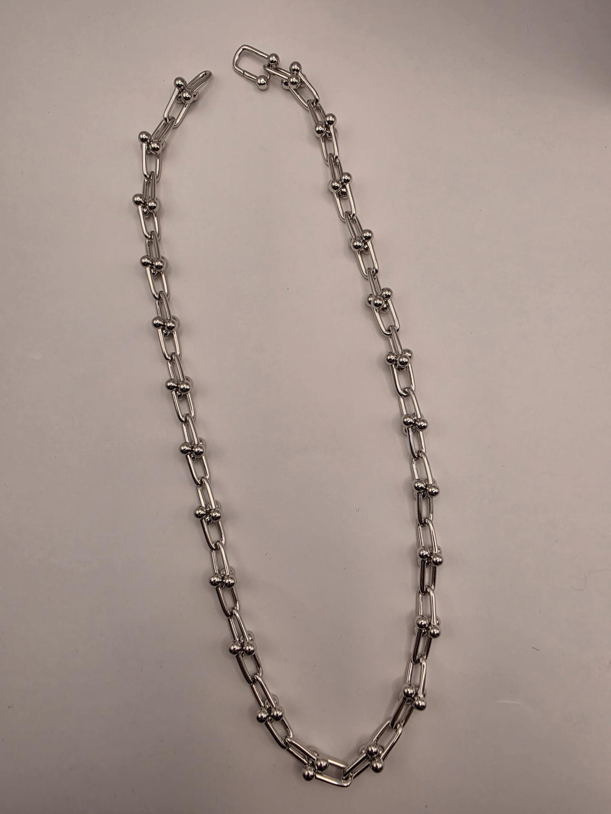 Heavy Sterling Silver Barbell Link Necklace | 20 Inch Statement Chain, 74.5g