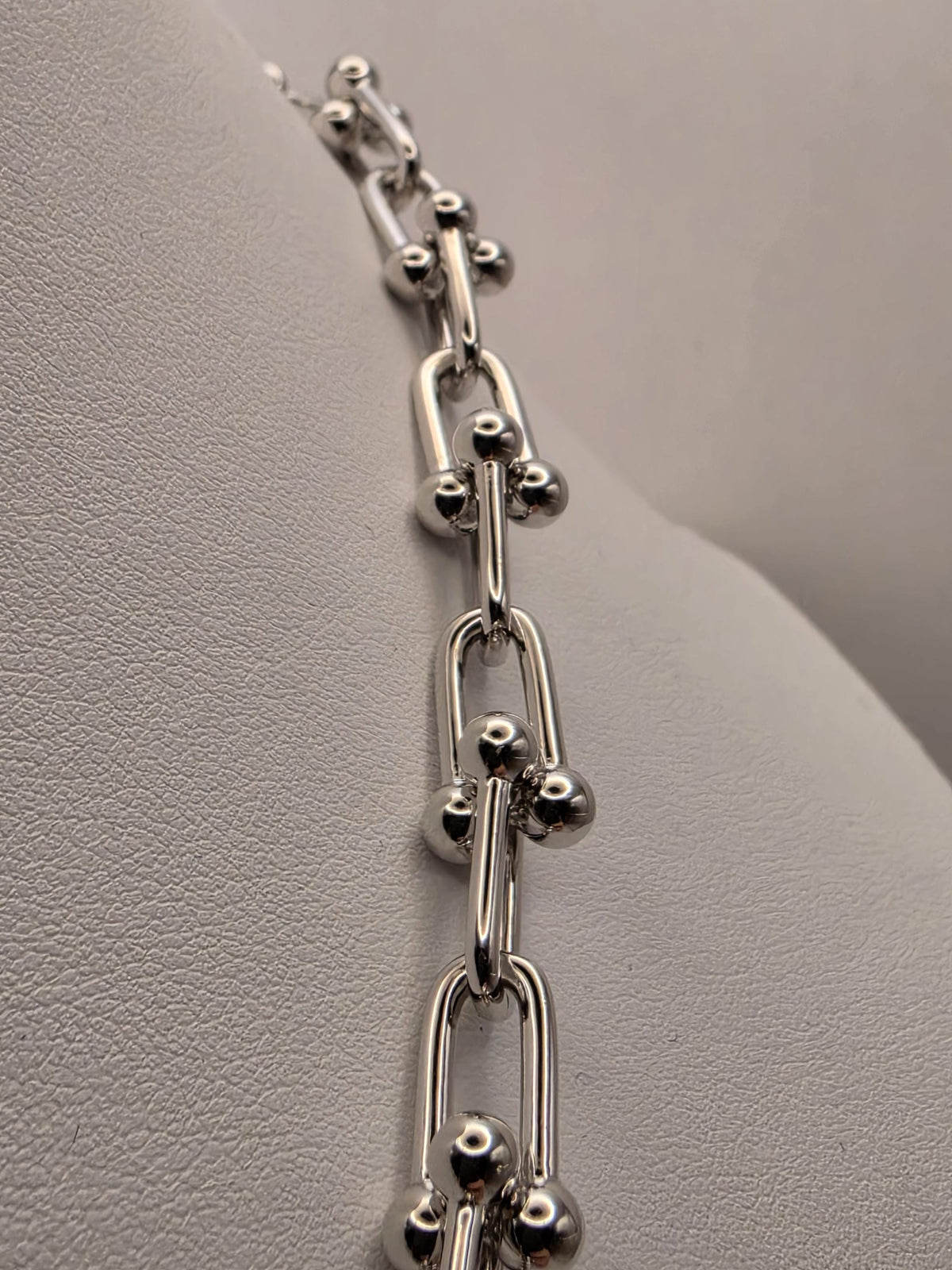 Heavy Sterling Silver Barbell Link Necklace | 20 Inch Statement Chain, 74.5g
