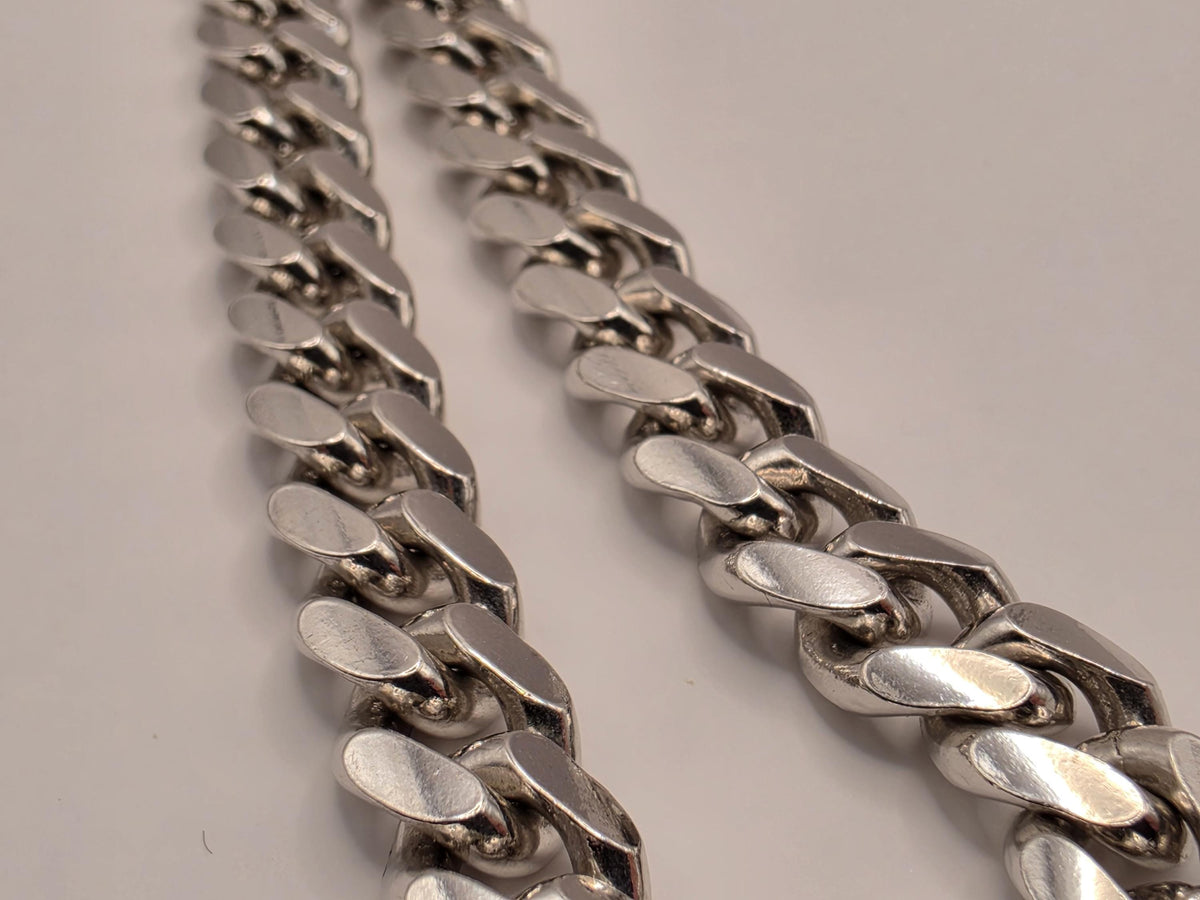 Heavy Sterling Silver Cuban Link Necklace | 22 Inch Curb Chain, 90.2g