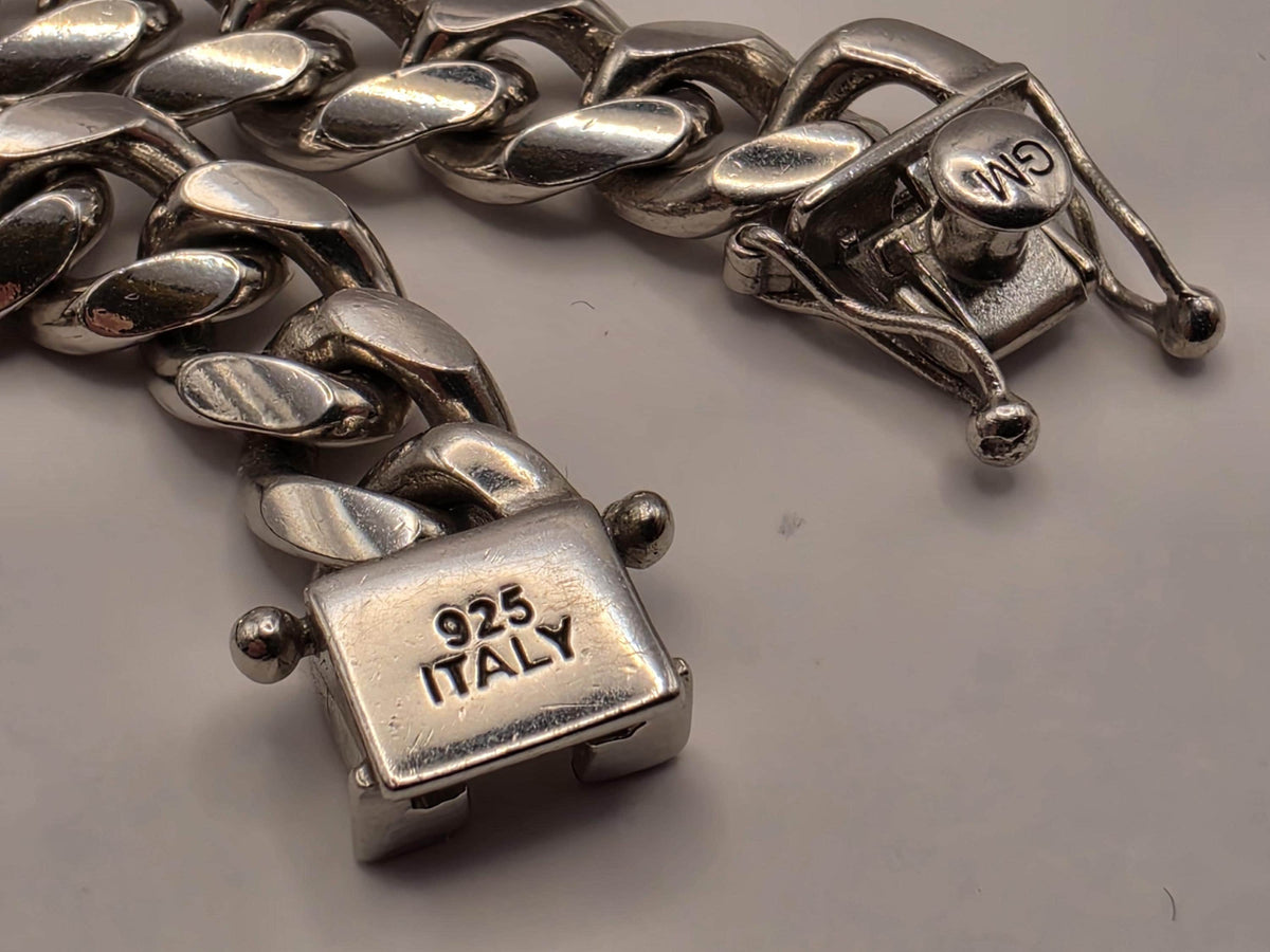 Heavy Sterling Silver Cuban Link Necklace | 22 Inch Curb Chain, 90.2g
