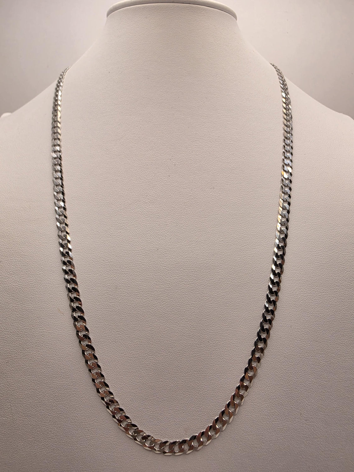 Sterling Silver Curb Link Necklace | 24 Inch 5mm Cuban Chain