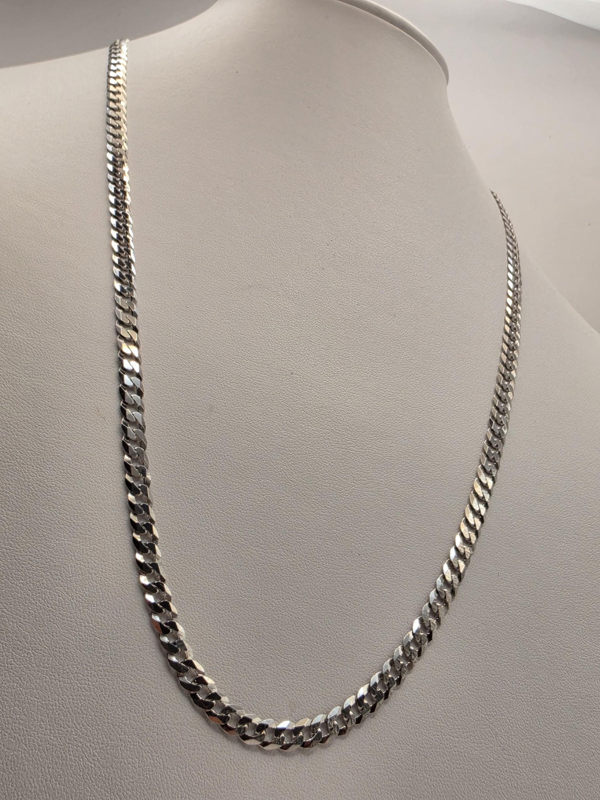 Sterling Silver Curb Link Necklace | 24 Inch 5mm Cuban Chain