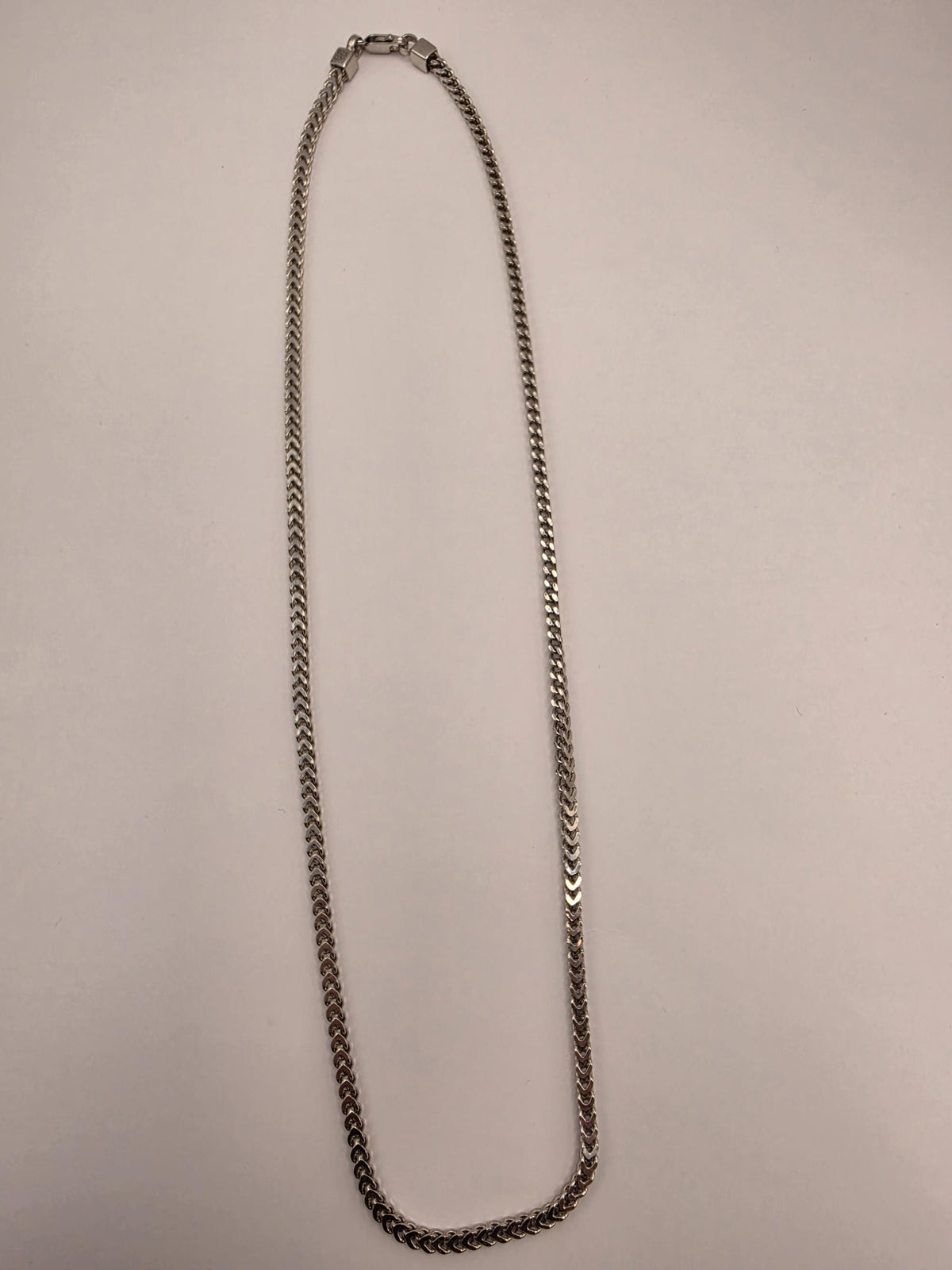 Sterling Silver Franco Chain Necklace | 20 Inch Chevron Woven Link, 9.9g