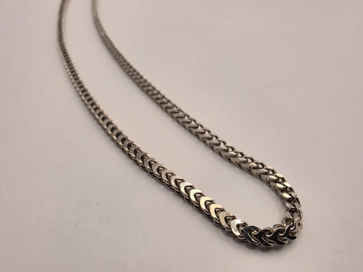 Sterling Silver Franco Chain Necklace | 20 Inch Chevron Woven Link, 9.9g