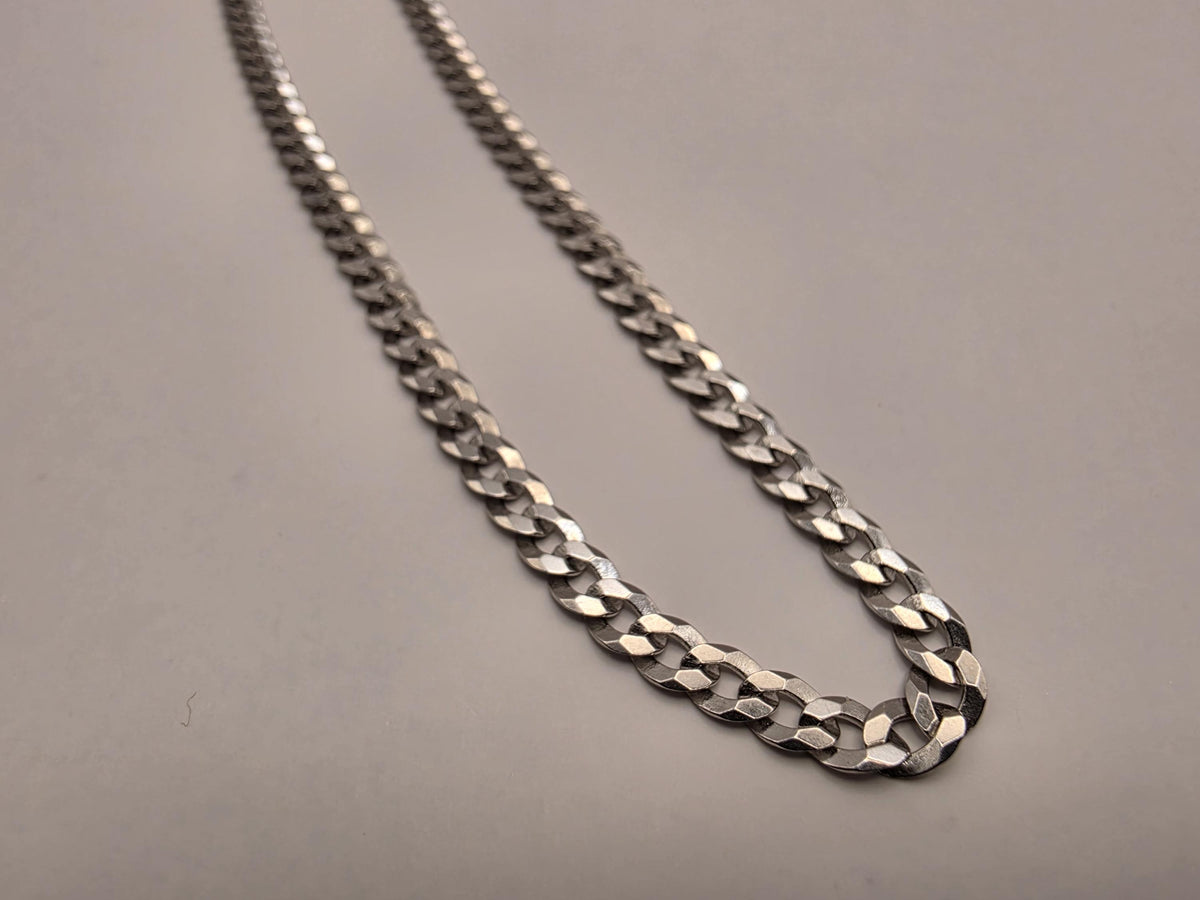 Sterling Silver Curb Chain Necklace | 20 Inch 4mm Link Chain