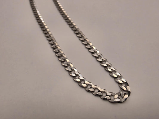Sterling Silver Curb Chain Necklace | 20 Inch 4mm Link Chain