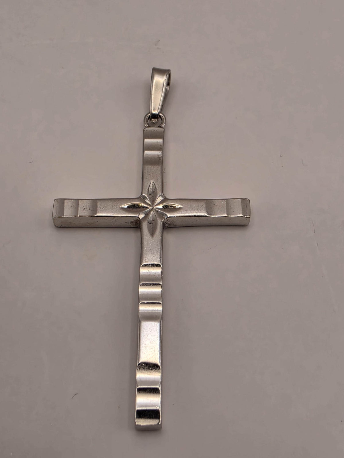 Sterling Silver Slim Latin Cross Pendant | Polished Minimalist Design
