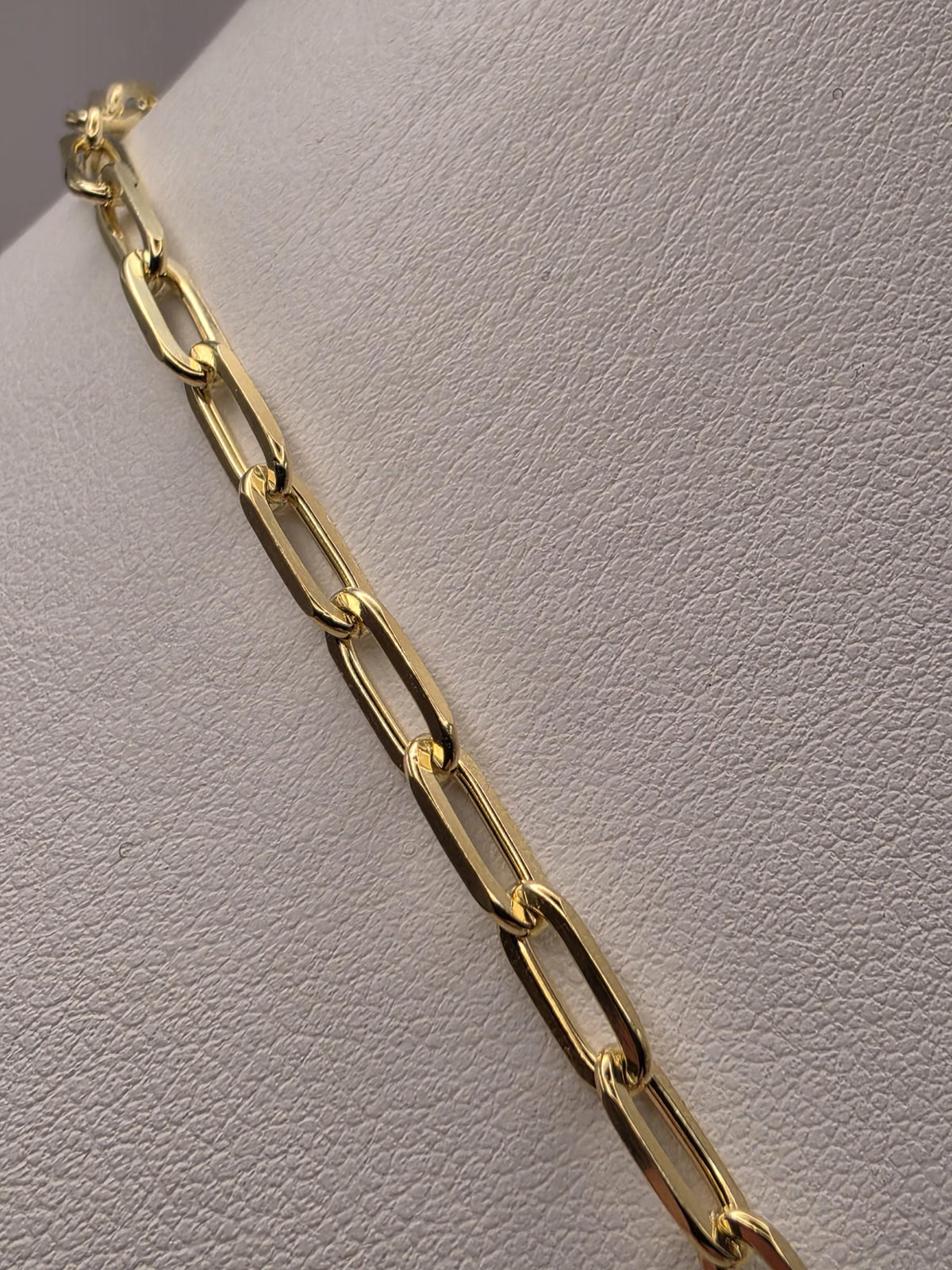 Gold Plated Sterling Silver Paperclip Chain Necklace 20 Inch 4mm 9.9g Minimalist Link Jewelry | Clamdiggers Forge