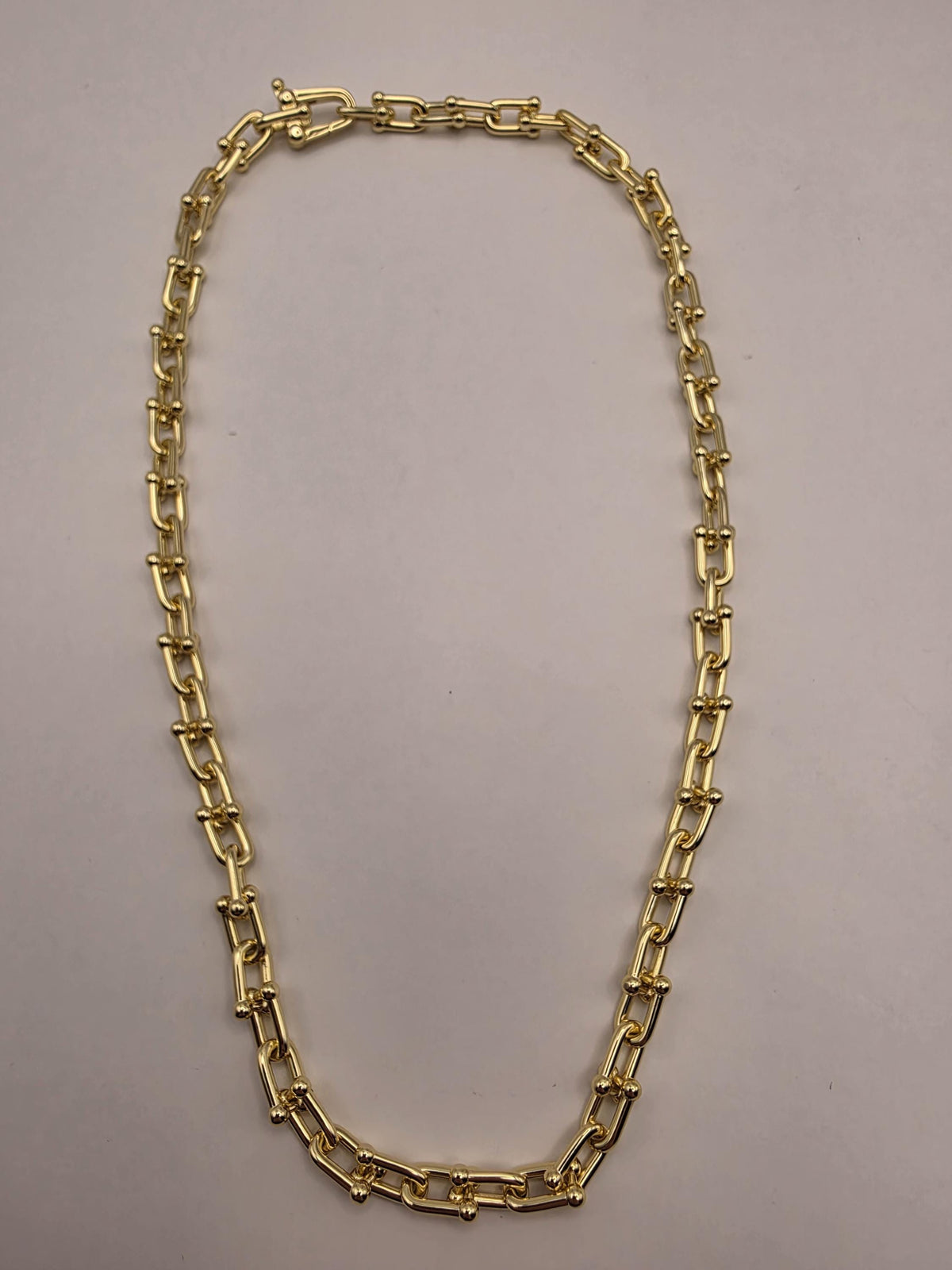 Gold Plated Sterling Silver Ball Link Paperclip Necklace 16 Inch 6mm 30g Hardware Chain | Clamdiggers Forge
